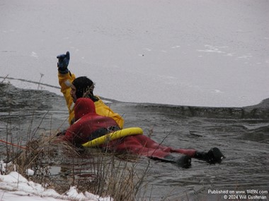 Plympton Firefighters conduct Ice Rescue Training.