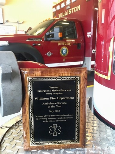 Williston FD Named Ambulance of the Year 2018
