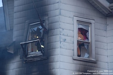 A large bear awaits rescue