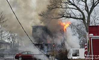 Mastic Fire Department Responds to Intense House Fire on Biltmore Drive