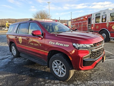 Cheif 30 of the Lower Macungie F. D. on the scene of a commerical structure fire