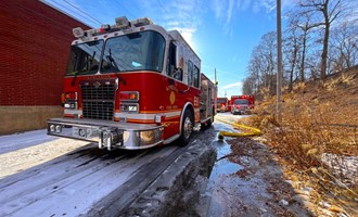 Modular school building damage by fire in Kingston,PA