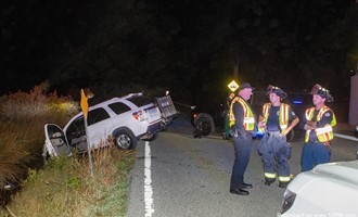 SUV into a ditch