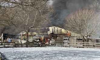 Well-Involved Barn Fire in Lisbon