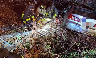 Extrication Conducted for Car Down Embankment in Buckhead