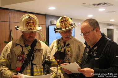 Saddle Brook Assistant Chief Gary Gilfoy, Chief of Dept. Herman Wenzel, and OEM Director Tom Dickman