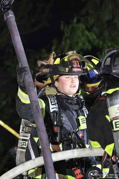 Moorestown FF Jessica Constantine assists neighboring Maple Shade at working house fire