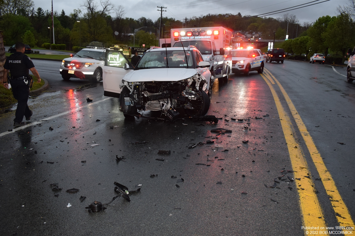 TwoCar Crash with Rollover on Route 9W in Newburgh