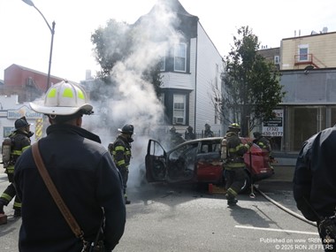 Car fire on Kennedy Blvd., Union City