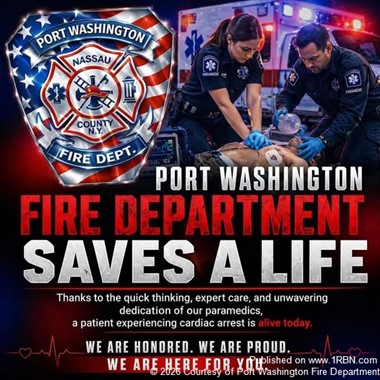 Port Washington EMS Crew Revives Cardiac Arrest Patient