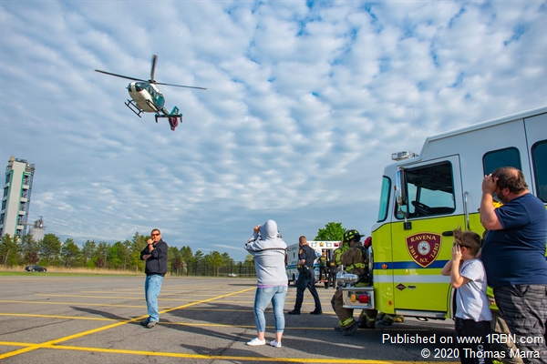 Helicopter Lands in Parking Lot for Trauma Patient