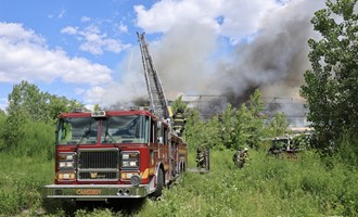 Camden Battles Vacant Warehouse Blaze