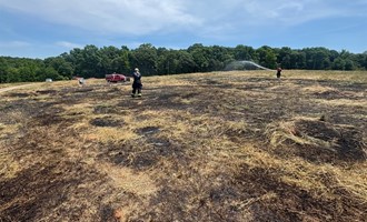 Firefighters Extinguished Hayfield Fire Near Highway 334