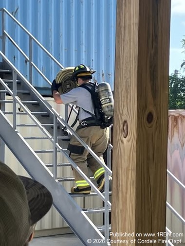 Cordele Fire Department New Hire Completes Physical Agility Test