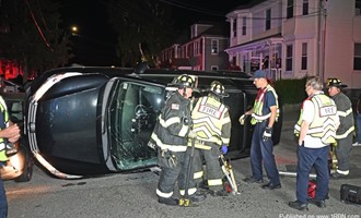 Driver Hospitalized After Bedford Street Rollover in Waltham
