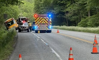 School Bus Crash Closes Route 103 in Proctorsville