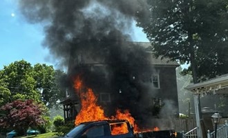Attleboro Firefighters Stop Truck Fire From Spreading to Home