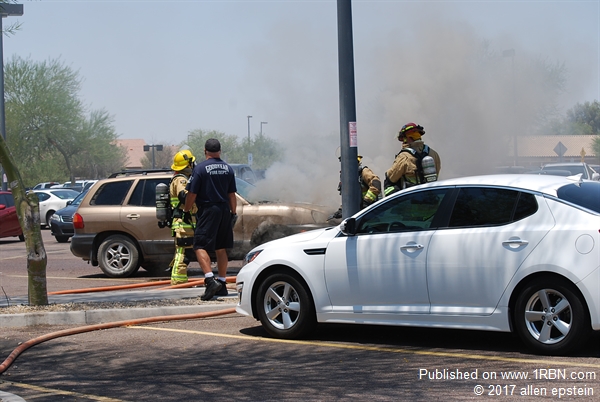 Car Fire in Walmart Parking Lot