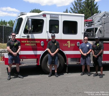 New Brunswick Firefighters with Ladder 1