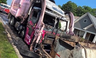 Crews Quickly Contain Fully Involved Garbage Truck Fire in Canton