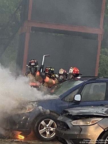 Crews Push Through Rain for Live Vehicle Fire Training