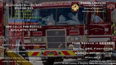 Allegheny Valley VFC Responds to 112 Calls in June