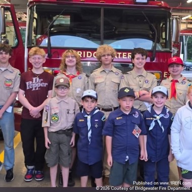Boy Scouts Earn Fire Safety Merit Badge at Bridgewater Fire Station