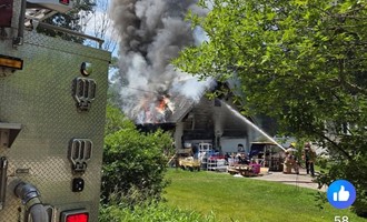 Engine Company Supports Operations at Building Fire in Raymond