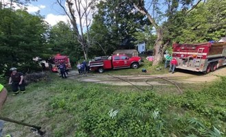 Mutual Aid Crews Battle Brush Fire on Convene Road
