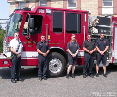 Summit Firefighters with New Engine 4