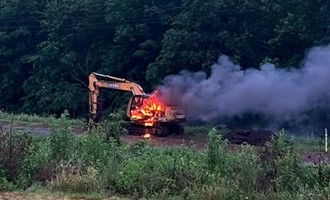 Excavator Fire Quickly Contained Off Rahway Avenue