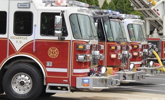 Hicksville FD host Traditional Wetdown for Three Twin Engines