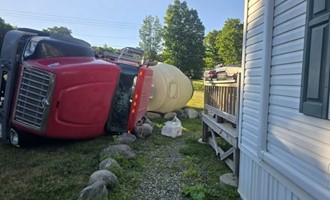 Unity Fire Department Responds to Concrete Truck Rollover