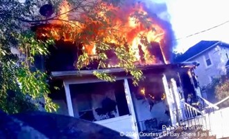 Three Cats Rescued During Bay Shore House Fire