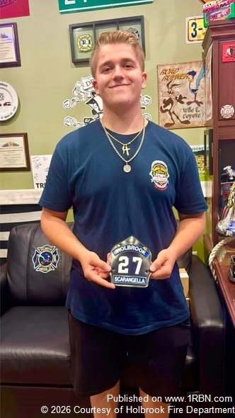 Holbrook Recognizes Firefighters Lopopolo, Campolo and Scarangella