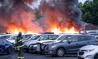 Multi-Vehicle Fire at Auto Auction Lot