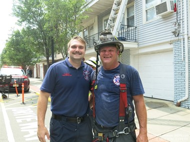 North Hudson Probationary FF Tanner Miick & Father