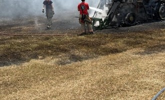 Farm Equipment Fire Contained Before Spreading to Wooded Area
