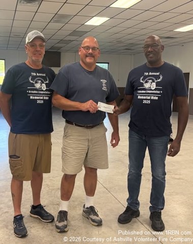Braydon Lingenfelter Memorial Fund Supports Ashville Volunteer Fire Company