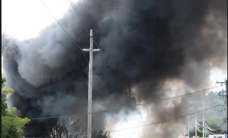 Medford Firefighters Extinguish Truck, Trailer and Tire Fire