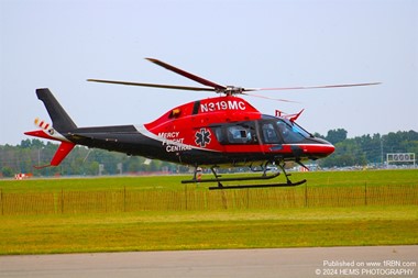 Mercy Flight Central 1 departing airshow for a call