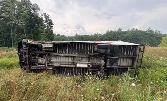 Windham Firefighters Extricate Driver From Overturned FedEx Truck