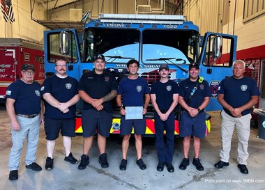 Lieutenant Tyler Odenath Recognized by Washington Township Fire Department