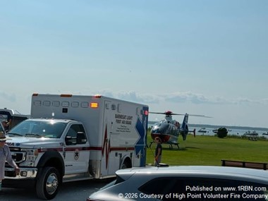 High Point Firefighters Prepare Landing Zone for MedEvac in Harvey Cedar