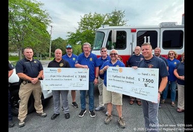 Highland Fire District Receives $7,500 Donation for Firefighter Safety Equipment