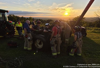 Cortlandville and Virgil Firefighters Train on Machinery Rescue