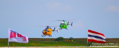 Metro Life Flight and Promedica Air flyby demo at the Cleveland,Ohio Airshow