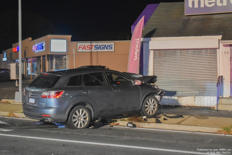 Car Slams Into Building In Lindenhurst