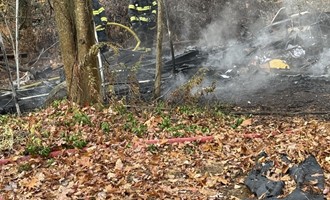 Shed fire endangering structure