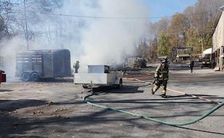 Working Vehicle Fire w/ Extension to Brush